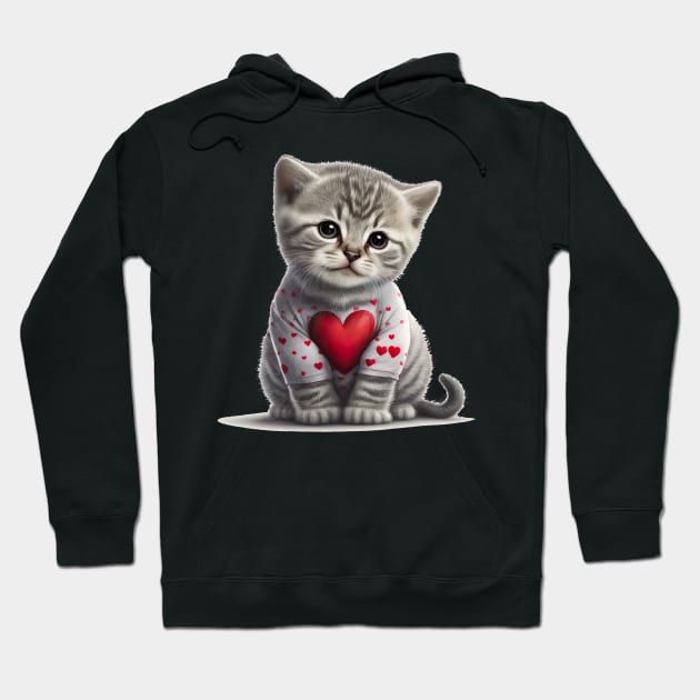 Bundle of love. This kitty cat is a purr-fect valentines gift for your loved one Hoodie by UmagineArts